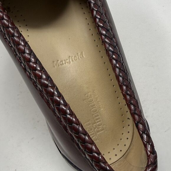 Allen Edmonds Maxfield Tassel Loafers Shoes Mens 11 D Burgundy Leather Woven main image 5